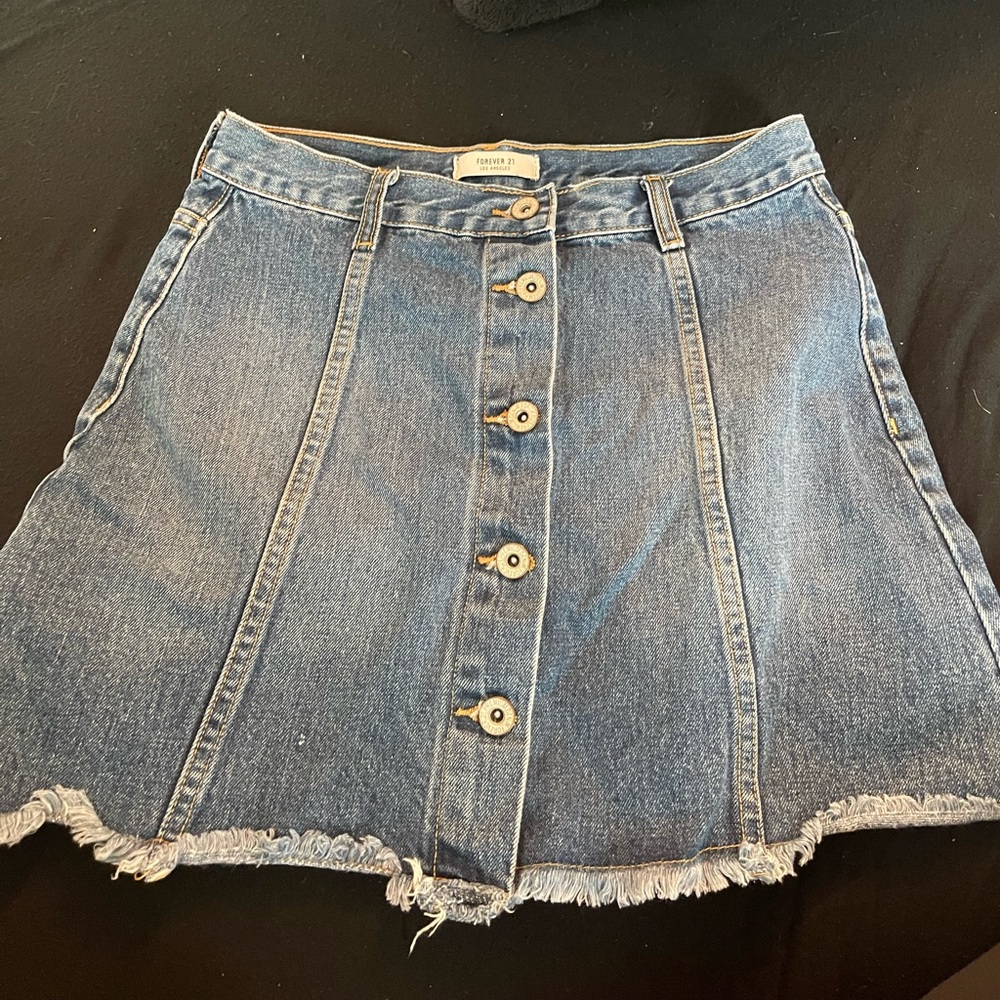 NWOT Forever 21 Skirt Denim Button Front Mini Skirt